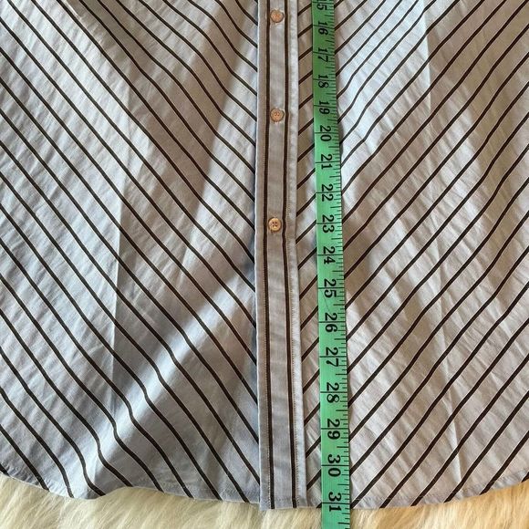 Roar Men's Dress Shirt Long Sleeve Button Up Blue Striped Cotton Blend Size XL - Picture 8 of 11